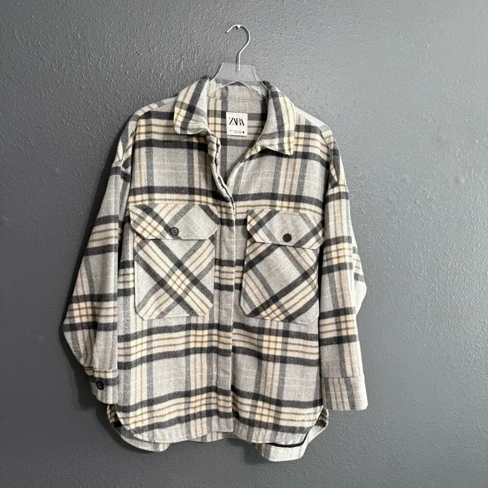 Zara Plaid Shirt Jacket Size XL